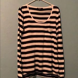 Dkny Womens Stripes T-Shirt long sleeves S